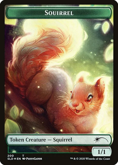 Squirrel, carta Magic di tipo Token Creature — Squirrel illustrata da PuffyGator
