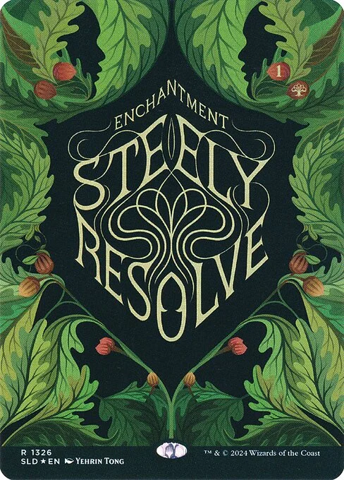 Steely Resolve // Steely Resolve, carta Magic di tipo  illustrata da Yehrin Tong