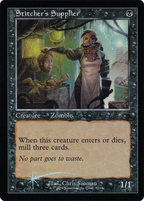 Stitcher's Supplier, carta Magic di tipo Creature — Zombie illustrata da Chris Seaman