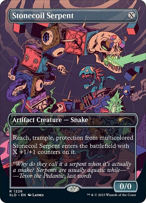 Stonecoil Serpent, carta Magic di tipo Artifact Creature — Snake illustrata da Laynes