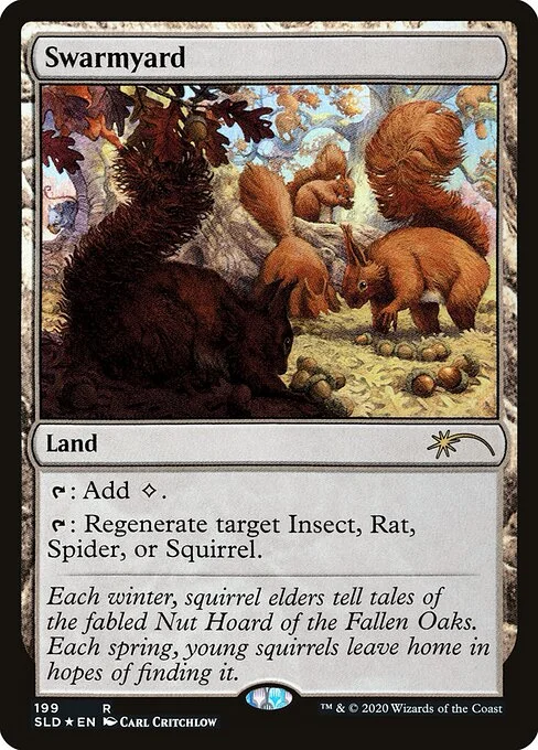 Swarmyard, carta Magic di tipo Land illustrata da Carl Critchlow