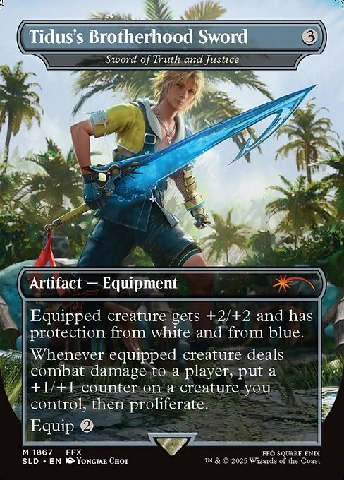 Sword of Truth and Justice, carta Magic di tipo Artifact — Equipment illustrata da Yongjae Choi