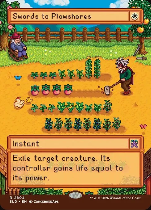 Swords to Plowshares, carta Magic di tipo Instant illustrata da ConcernedApe