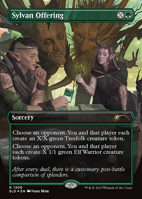 Sylvan Offering, carta Magic di tipo Sorcery illustrata da Jodie Muir