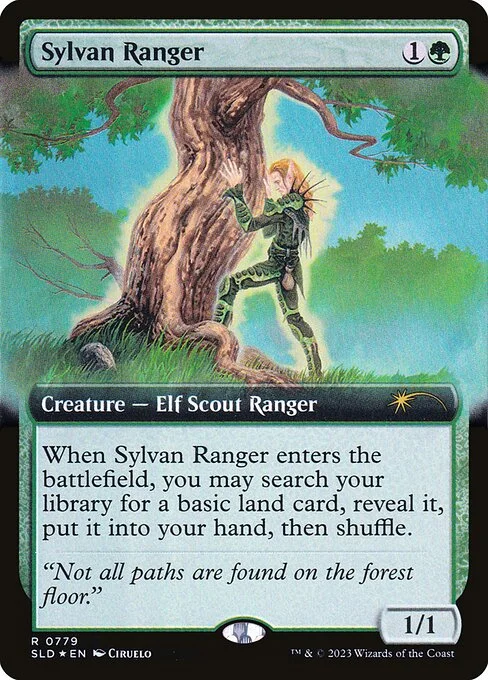 Sylvan Ranger, carta Magic di tipo Creature — Elf Scout Ranger illustrata da Ciruelo