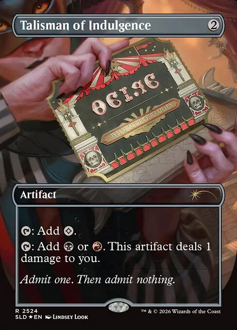 Talisman of Indulgence, carta Magic di tipo Artifact illustrata da Lindsey Look