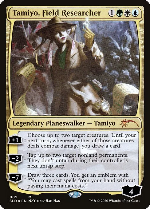 Tamiyo, Field Researcher, carta Magic di tipo Legendary Planeswalker — Tamiyo illustrata da Yeong-Hao Han