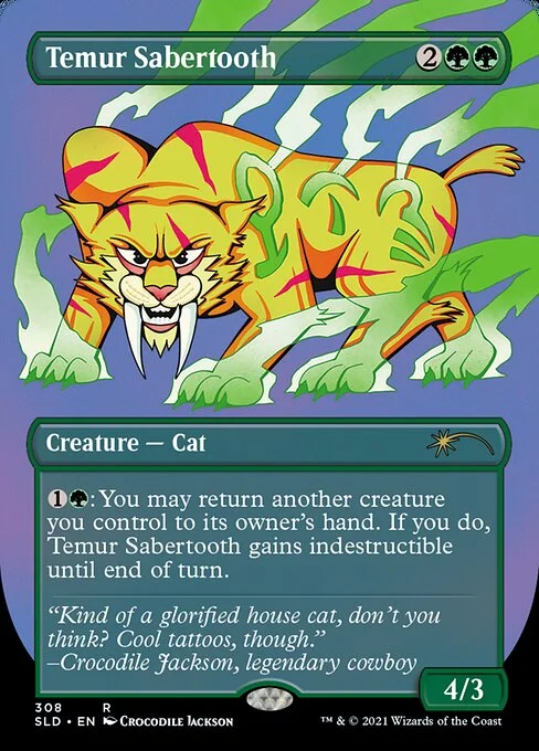 Temur Sabertooth, carta Magic di tipo Creature — Cat illustrata da Crocodile Jackson
