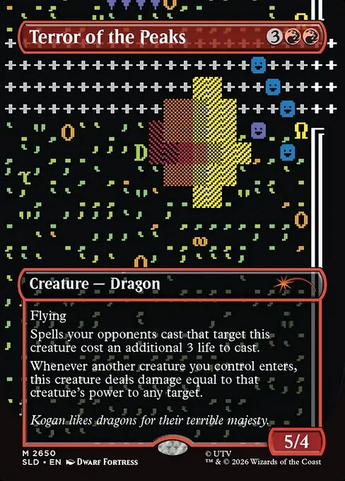 Terror of the Peaks, carta Magic di tipo Creature — Dragon illustrata da Dwarf Fortress