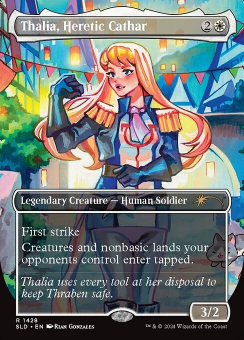 Thalia, Heretic Cathar, carta Magic di tipo Legendary Creature — Human Soldier illustrata da Rian Gonzales