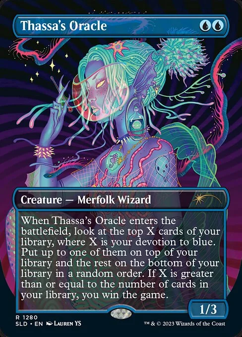 Thassa's Oracle, carta Magic di tipo Creature — Merfolk Wizard illustrata da Lauren YS
