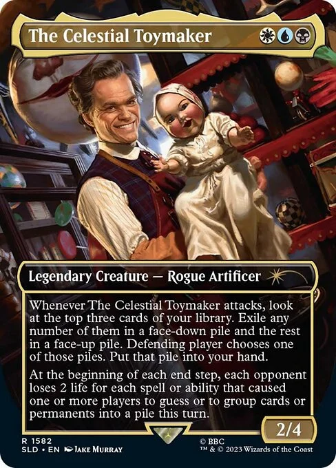 The Celestial Toymaker, carta Magic di tipo Legendary Creature — Rogue Artificer illustrata da Jake Murray
