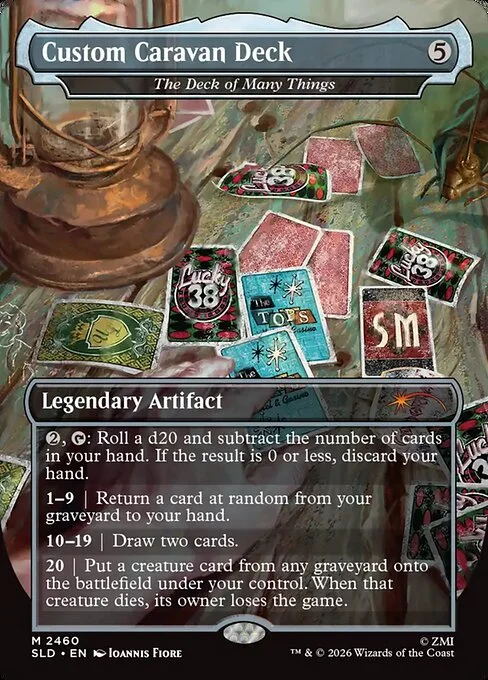 The Deck of Many Things, carta Magic di tipo Legendary Artifact illustrata da Ioannis Fiore