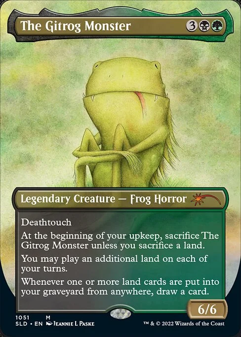 The Gitrog Monster, carta Magic di tipo Legendary Creature — Frog Horror illustrata da Jeannie L Paske