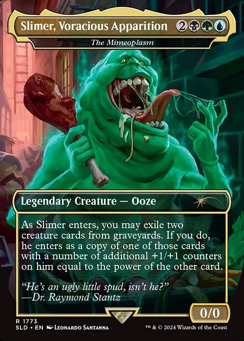 The Mimeoplasm, carta Magic di tipo Legendary Creature — Ooze illustrata da Leonardo Santanna
