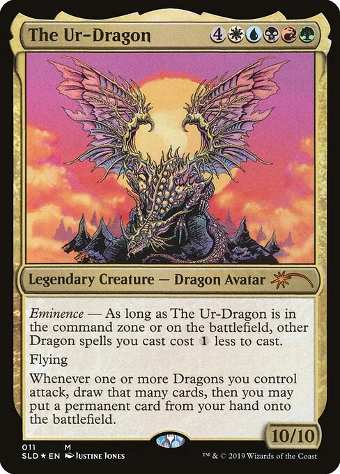 The Ur-Dragon, carta Magic di tipo Legendary Creature — Dragon Avatar illustrata da Justine Jones