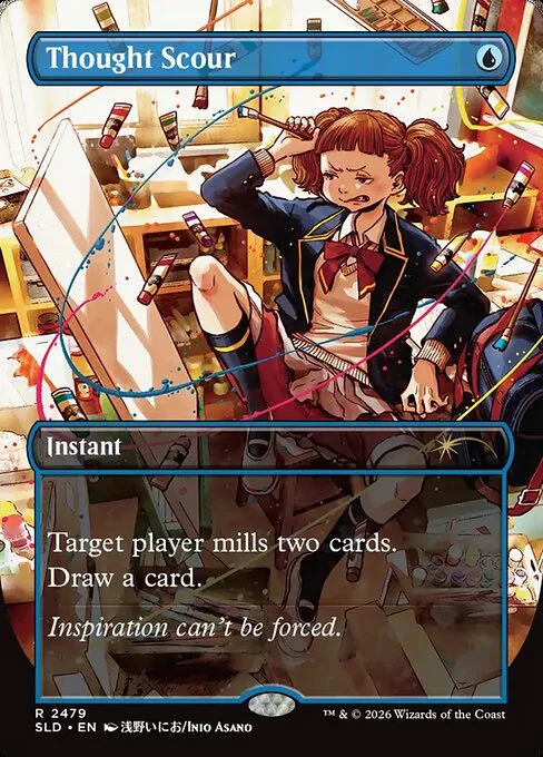 Thought Scour, carta Magic di tipo Instant illustrata da Inio Asano
