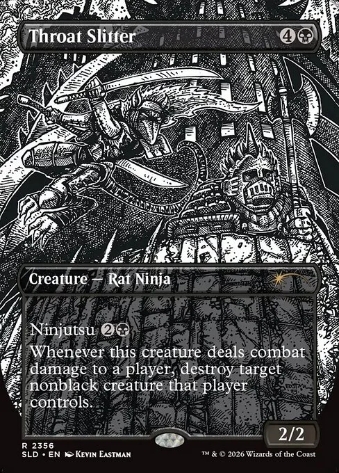 Throat Slitter, carta Magic di tipo Creature — Rat Ninja illustrata da Kevin Eastman