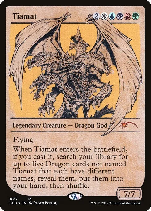 Tiamat, carta Magic di tipo Legendary Creature — Dragon God illustrata da Pedro Potier