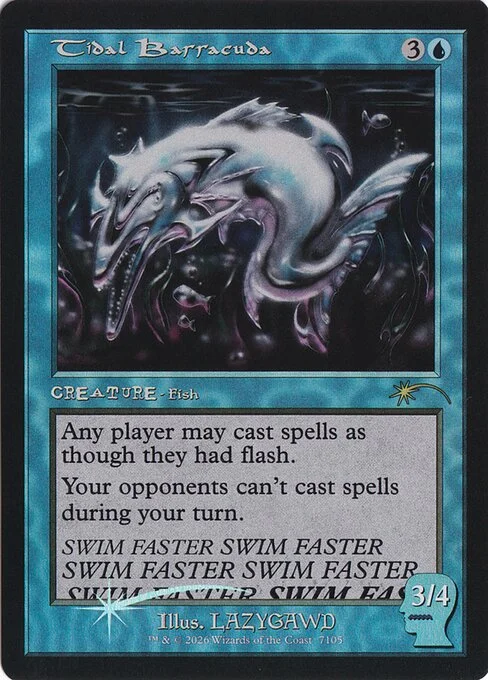 Tidal Barracuda, carta Magic di tipo Creature — Fish illustrata da LAZYGAWD