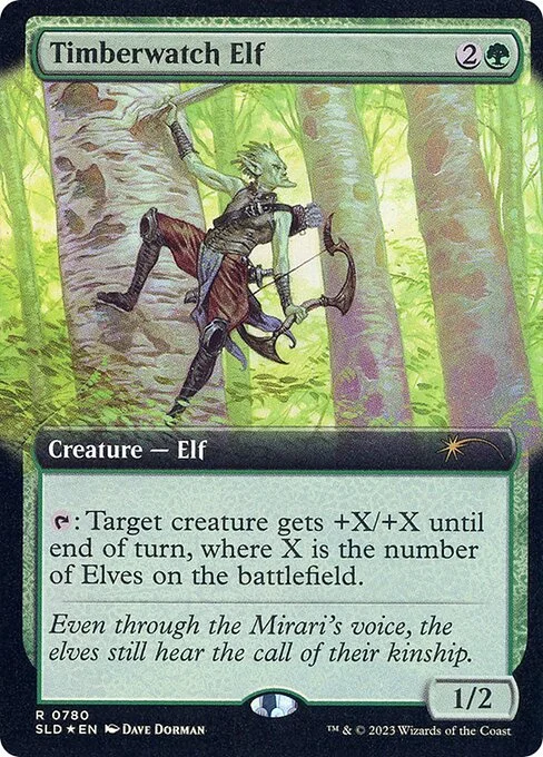 Timberwatch Elf, carta Magic di tipo Creature — Elf illustrata da Dave Dorman