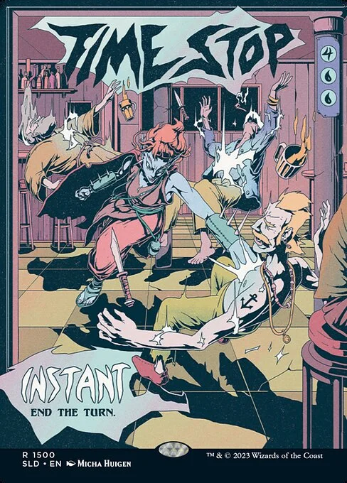 Time Stop, carta Magic di tipo Instant illustrata da Micha Huigen