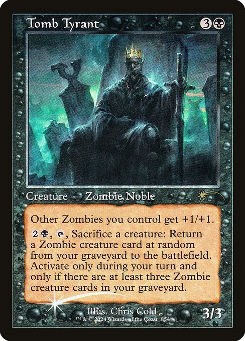 Tomb Tyrant, carta Magic di tipo Creature — Zombie Noble illustrata da Chris Cold