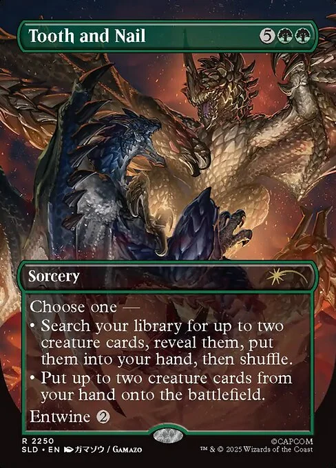 Tooth and Nail, carta Magic di tipo Sorcery illustrata da Gamazo