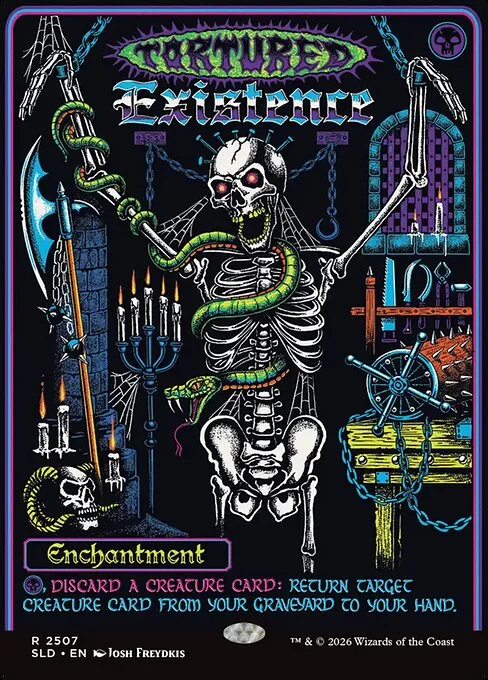 Tortured Existence, carta Magic di tipo Enchantment illustrata da Josh Freydkis