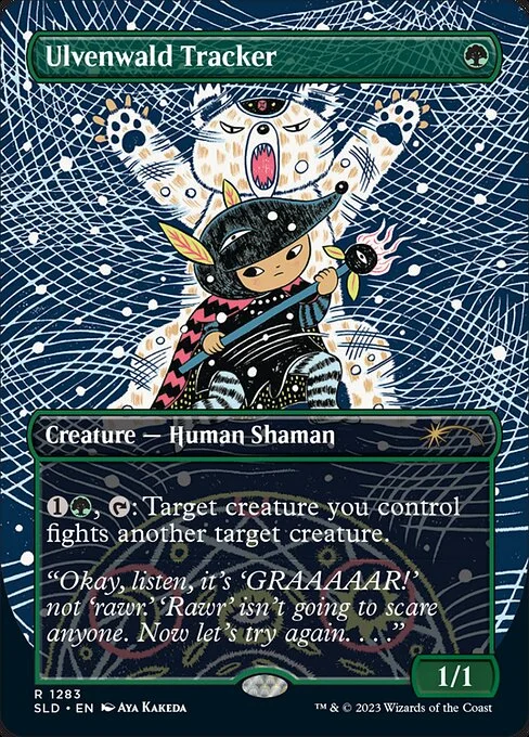 Ulvenwald Tracker, carta Magic di tipo Creature — Human Shaman illustrata da Aya Kakeda