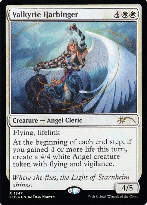 Valkyrie Harbinger, carta Magic di tipo Creature — Angel Cleric illustrata da Tran Nguyen