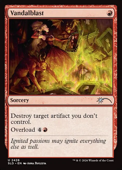 Vandalblast, carta Magic di tipo Sorcery illustrata da Anna Pavleeva