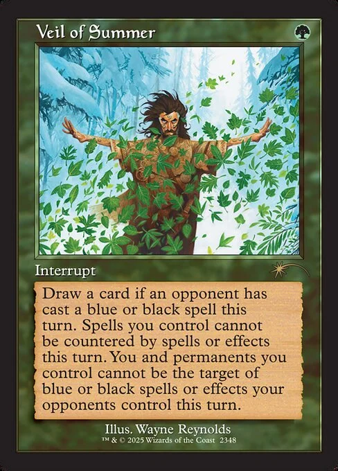 Veil of Summer, carta Magic di tipo Instant illustrata da Wayne Reynolds