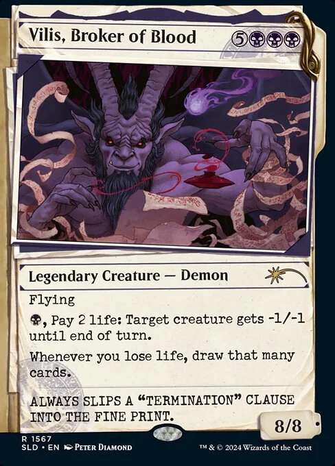 Vilis, Broker of Blood, carta Magic di tipo Legendary Creature — Demon illustrata da Peter Diamond