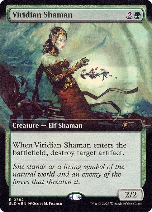 Viridian Shaman, carta Magic di tipo Creature — Elf Shaman illustrata da Scott M. Fischer