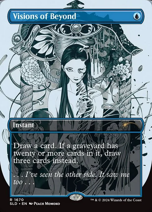 Visions of Beyond, carta Magic di tipo Instant illustrata da Peach Momoko