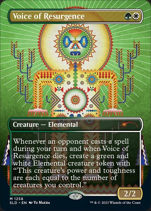 Voice of Resurgence, carta Magic di tipo Creature — Elemental illustrata da Yu Maeda