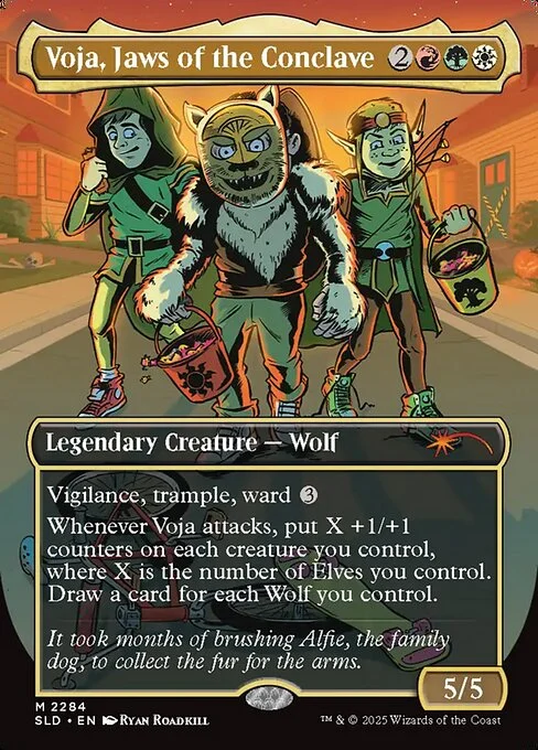 Voja, Jaws of the Conclave, carta Magic di tipo Legendary Creature — Wolf illustrata da Ryan Roadkill
