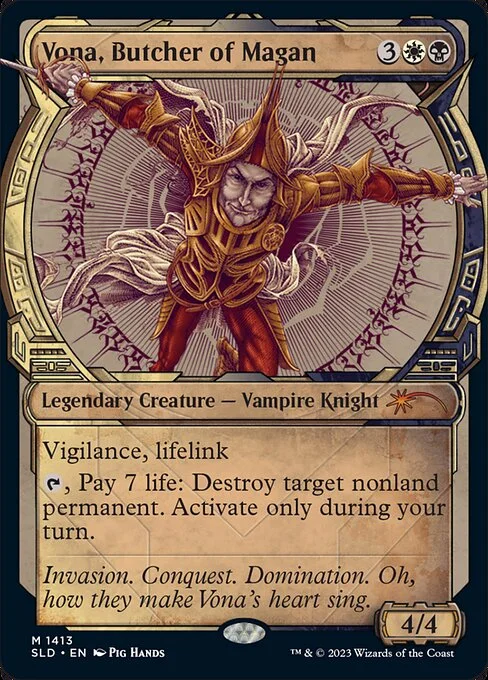 Vona, Butcher of Magan, carta Magic di tipo Legendary Creature — Vampire Knight illustrata da Pig Hands
