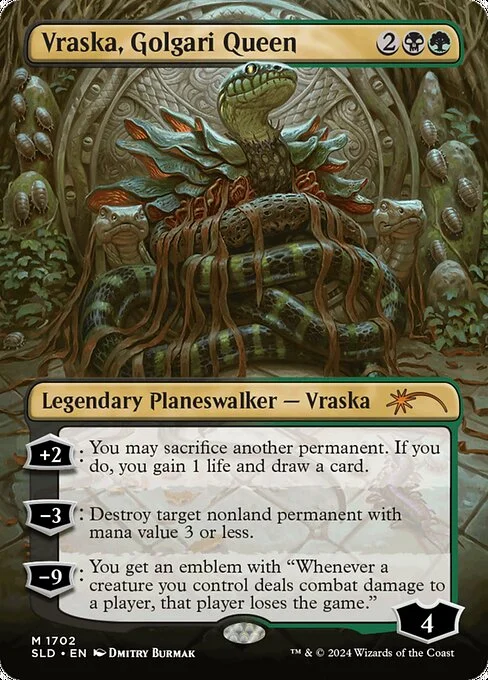 Vraska, Golgari Queen, carta Magic di tipo Legendary Planeswalker — Vraska illustrata da Dmitry Burmak