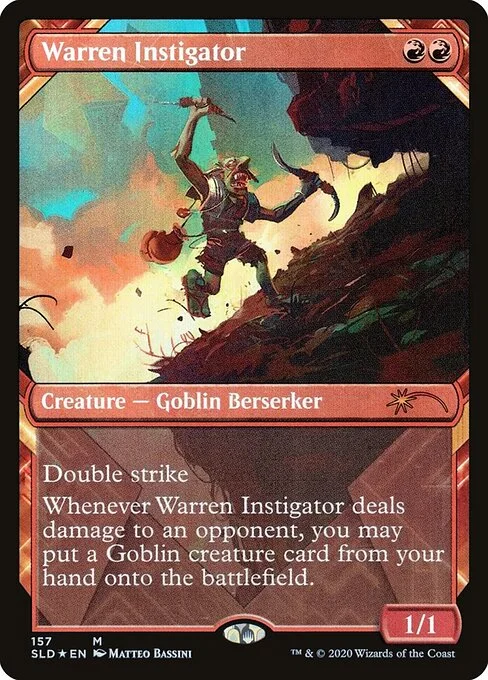Warren Instigator, carta Magic di tipo Creature — Goblin Berserker illustrata da Matteo Bassini