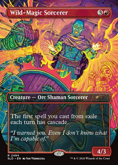 Wild-Magic Sorcerer, carta Magic di tipo Creature — Orc Shaman Sorcerer illustrata da Jon Vermilyea