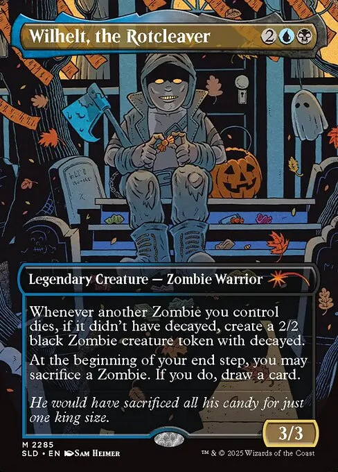 Wilhelt, the Rotcleaver, carta Magic di tipo Legendary Creature — Zombie Warrior illustrata da Sam Heimer
