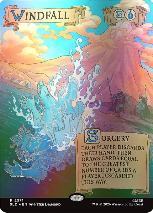 Windfall, carta Magic di tipo Sorcery illustrata da Peter Diamond