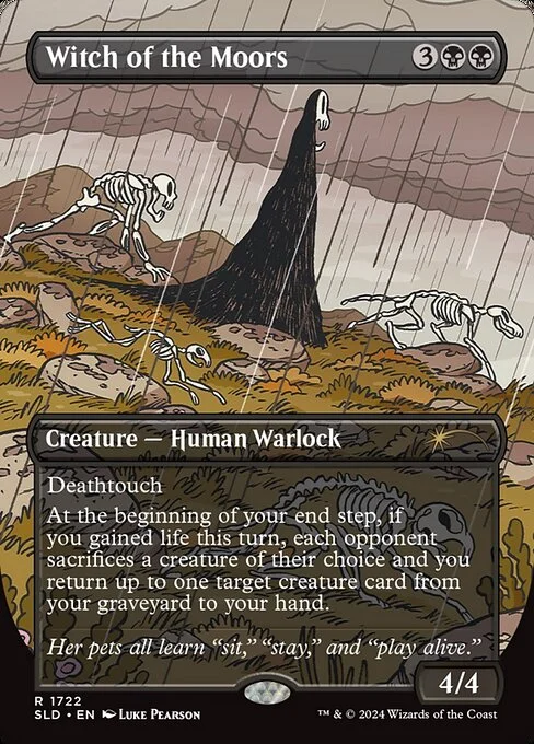 Witch of the Moors, carta Magic di tipo Creature — Human Warlock illustrata da Luke Pearson