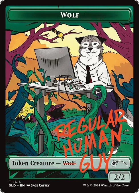 Wolf, carta Magic di tipo Token Creature — Wolf illustrata da Sage Coffey