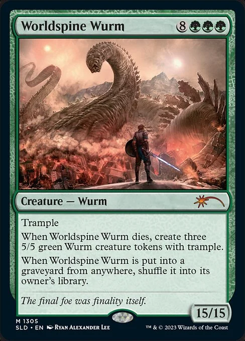 Worldspine Wurm, carta Magic di tipo Creature — Wurm illustrata da Ryan Alexander Lee