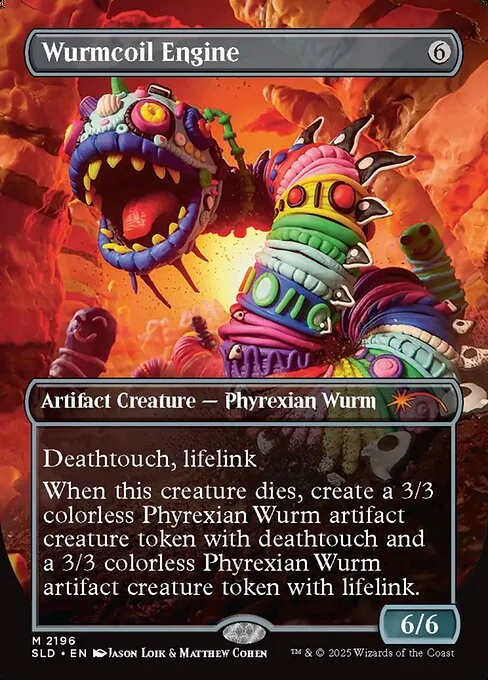 Wurmcoil Engine, carta Magic di tipo Artifact Creature — Phyrexian Wurm illustrata da Jason Loik & Matthew Cohen