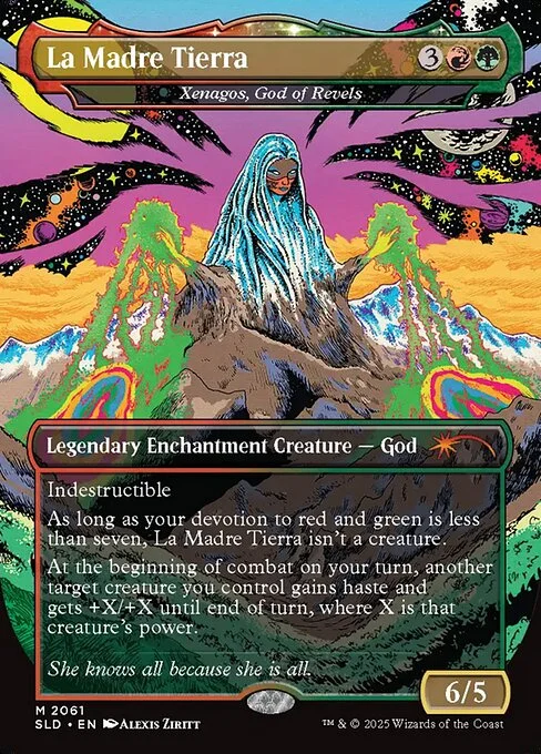 Xenagos, God of Revels, carta Magic di tipo Legendary Enchantment Creature — God illustrata da Alexis Ziritt