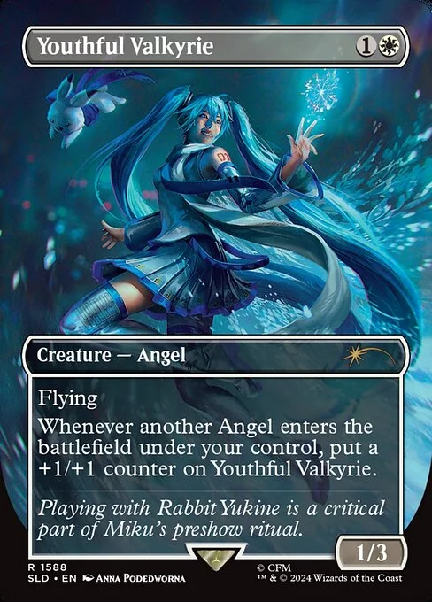 Youthful Valkyrie, carta Magic di tipo Creature — Angel illustrata da Anna Podedworna